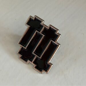 New outer Heaven disco club Austin Texas Black Enamel Geometric logo Pin